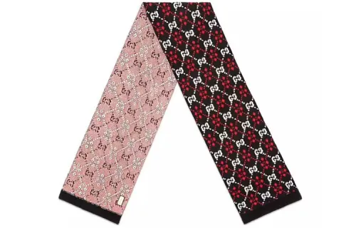 GUCCI Knit Scarves Men's Black/Ivory