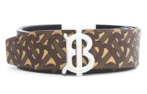 Burberry Calfskin Leather Belts Men's Tan Width 4cm
