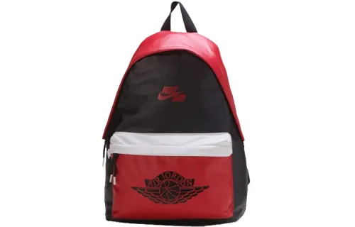 Jordan Zip Closure Polyester Basketball Bag Backpack Large Unisex Black Red