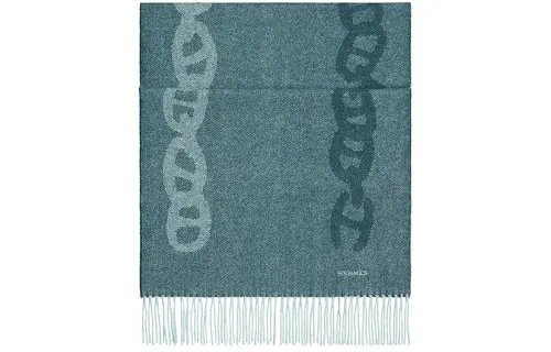 HERMES Knit Scarves Men's Blue