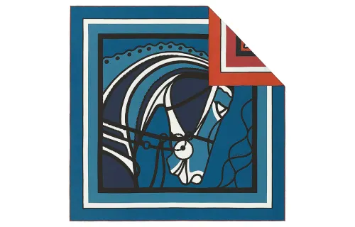 HERMES Scarves Unisex Marine Blue