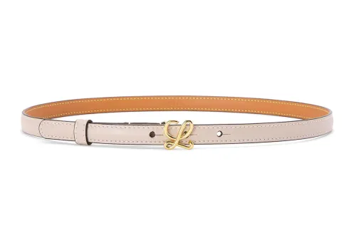 LOEWE Leather Belts Women's Light Oat/Gold