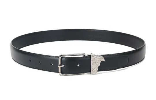 VERSACE Medusa Leather Belts Men's Black