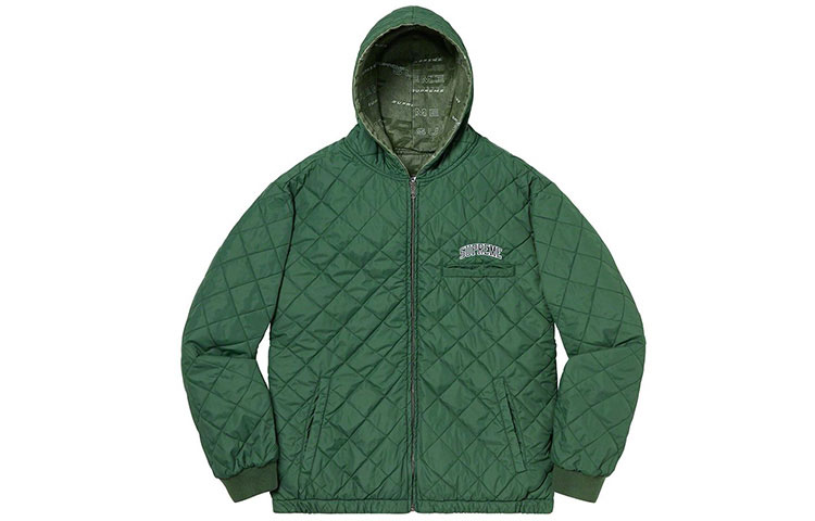Куртка Supreme FW19 Week 9 Reversible Dimensions Logo Denim Work Jacket (зеленая) — фото 2