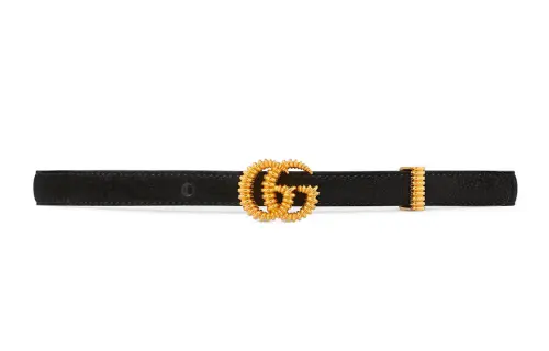 GUCCI GG Marmont Leather Belts Women's Black Width 1.5cm