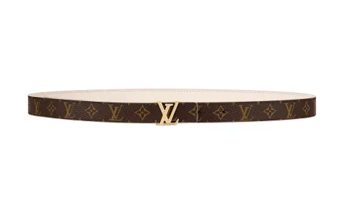 LOUIS VUITTON ICONIC Canvas Leather Belts Women's Brown/White Width 2cm