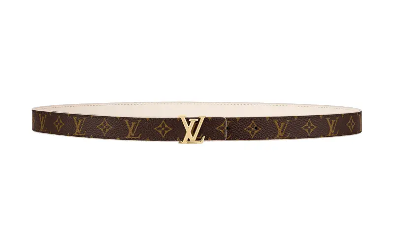 LOUIS VUITTON ICONIC Canvas Leather Belts Women's Brown/White Width 2cm
