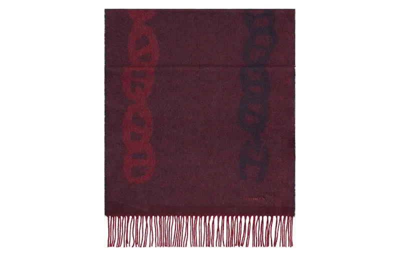 HERMES Knit Scarves Men's Red