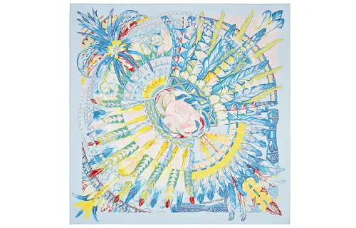 HERMES Scarves Women's Sky Blue