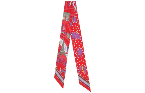 HERMES Silk Scarves Women's Red