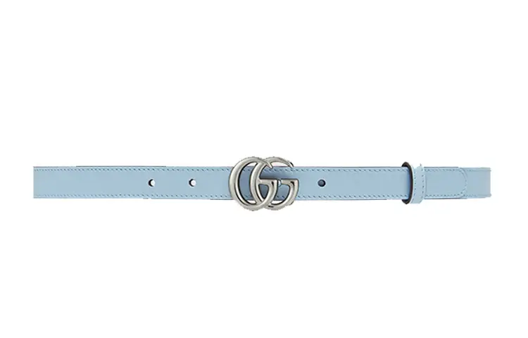 GUCCI Thin Belt Double G Buckle .8 Width