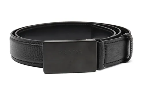 PRADA Leather Belts Men's Black