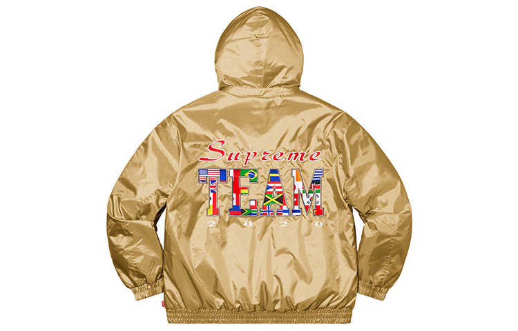 Куртка Supreme Team Puffy Jacket (черно-белая с принтом) — фото 11