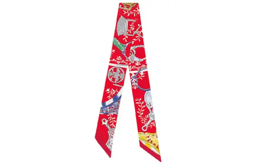 HERMES Small Silk Scarves Women's Red