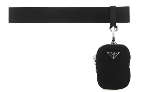 PRADA Nylon Leather Belts Women's 3.5cm