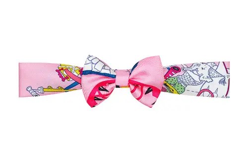 HERMES Scarves Women's Pink/White/Multicolor