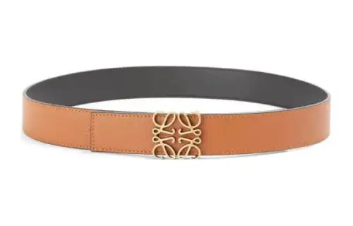 LOEWE Anagram Leather Belts Men's Black/Orange