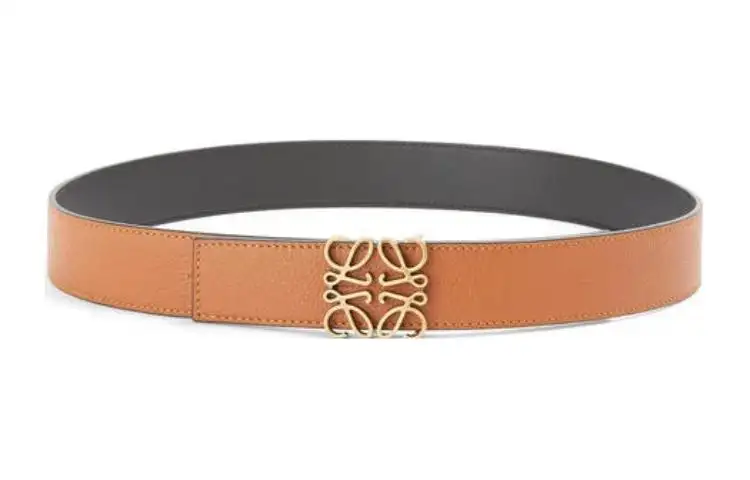 LOEWE Anagram Leather Belts Men's Black/Orange