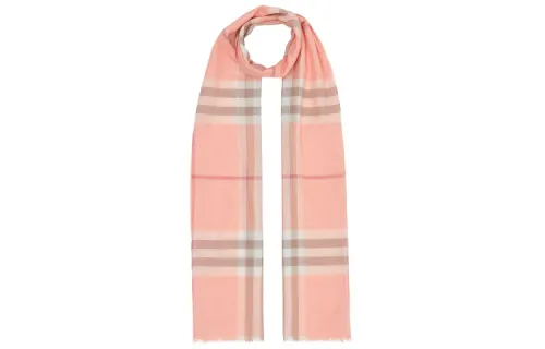 Burberry Wool Knit Scarves Unisex Smoky Rose