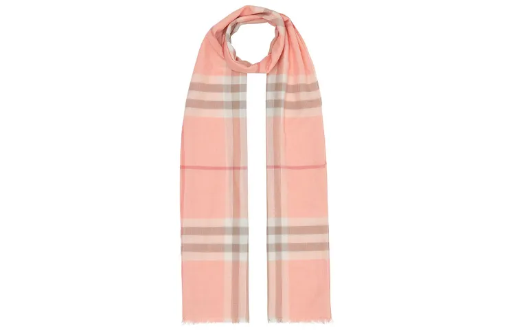 Burberry Wool Knit Scarves Unisex Smoky Rose