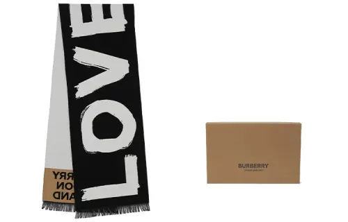 Burberry Knit Scarves Unisex Black Gray