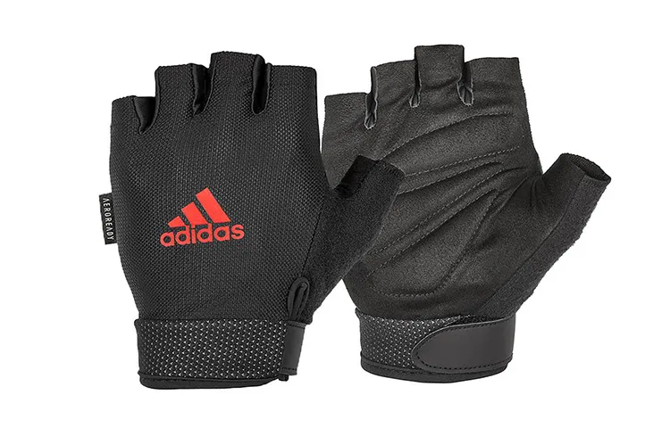 Adidas Polyester Gloves Unisex Red Black