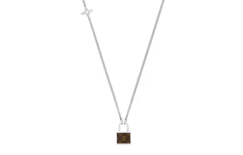 LOUIS VUITTON MONOGRAM LOCK Necklaces Men's Silver