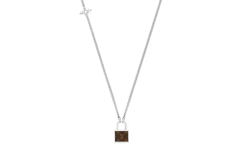 LOUIS VUITTON MONOGRAM LOCK Necklaces Men's Silver