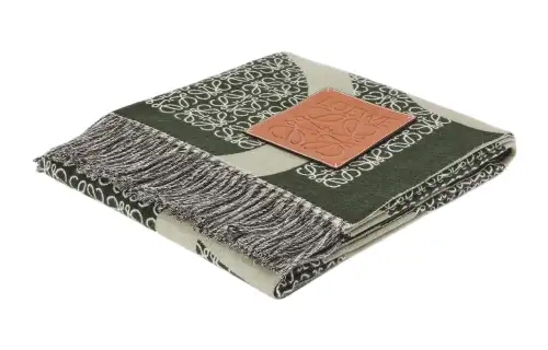 LOEWE Knit Scarves Unisex Khaki Green