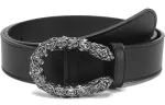 GUCCI Dionysus Leather Belts Women's Black Width 3cm