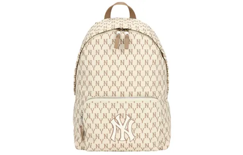MLB Monogram Nylon Backpack Large Unisex Beige