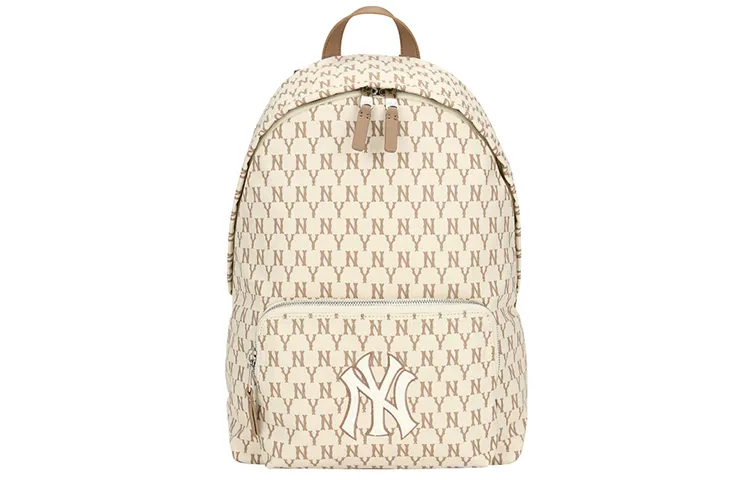 MLB Monogram Nylon Backpack Large Unisex Beige