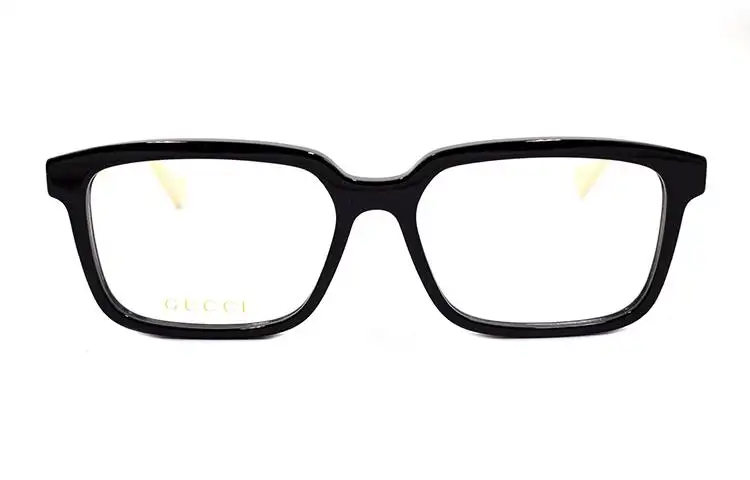 GUCCI Logo Square Prescription Glasses Men's