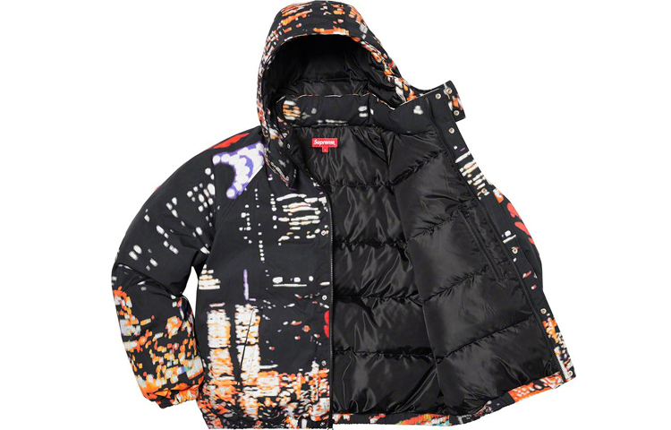 Куртка Supreme SS20 Week 2 City Lights Puffy Jacket (черная) — фото 3