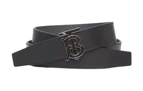 Burberry Cow Leather Belts Men's Black Width 3.5cm