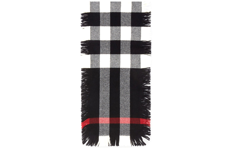 Шарф Burberry Check (черно-белый) — фото 3