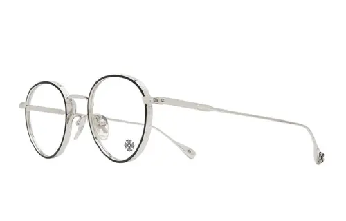 Chrome Hearts Titanium Alloy Metal Round Eyeglass Frames Unisex Black Silver