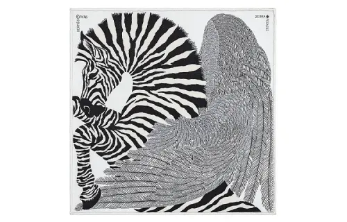 HERMES Scarves Women's Black White