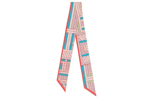 HERMES Scarves Women's Fresh Blue/Garnet Red