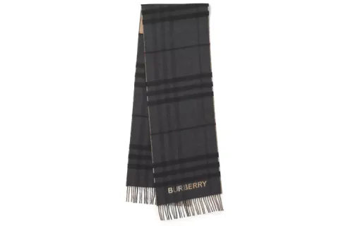 【Previous Season】contrast-check cashmere scarf