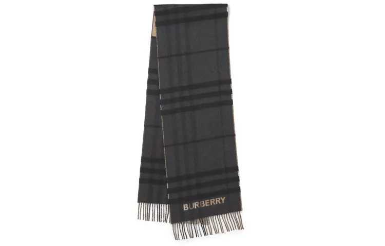 【Previous Season】contrast-check cashmere scarf