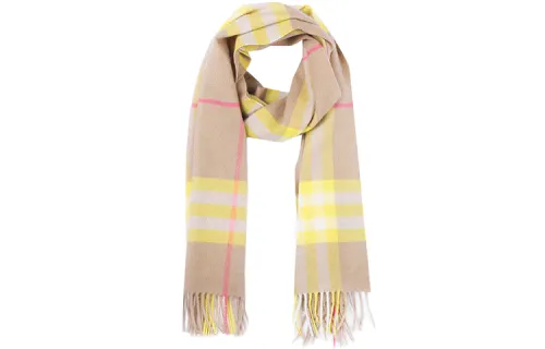 Burberry Wool Knit Scarves Unisex Camel
