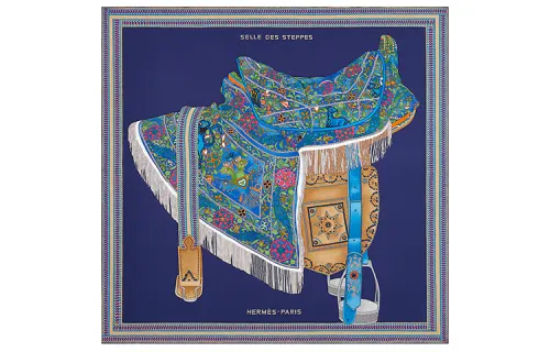 HERMES Scarves Unisex Blue