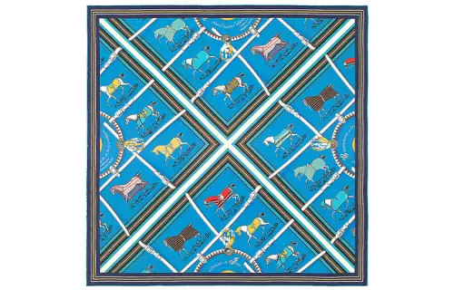 HERMES Scarves Women's Blue/Black