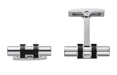 HERMES Tube H Cufflinks Unisex Black