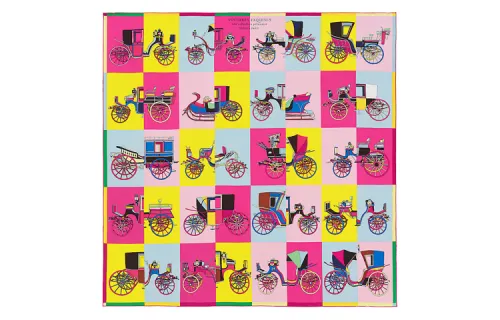 HERMES Scarves Women's Pink/Bright Yellow