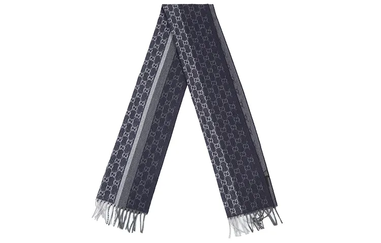 GUCCI Monogrammed Intarsia Knit Scarf