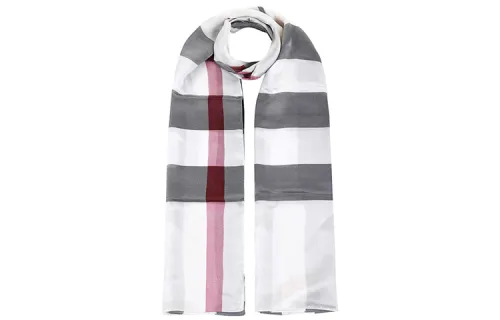Burberry Knit Scarves Women's Lilac Plaid