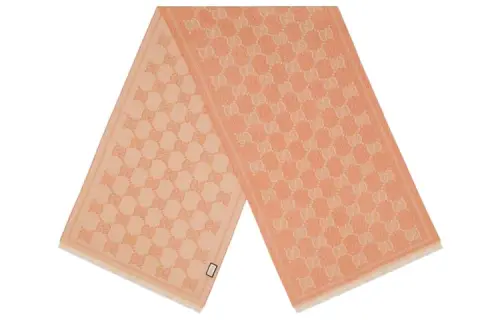 GUCCI Knit Scarves Unisex Pink/Beige