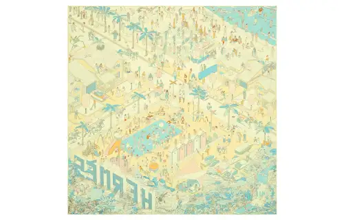 HERMES On The Beach Scarves Women's Multicolor